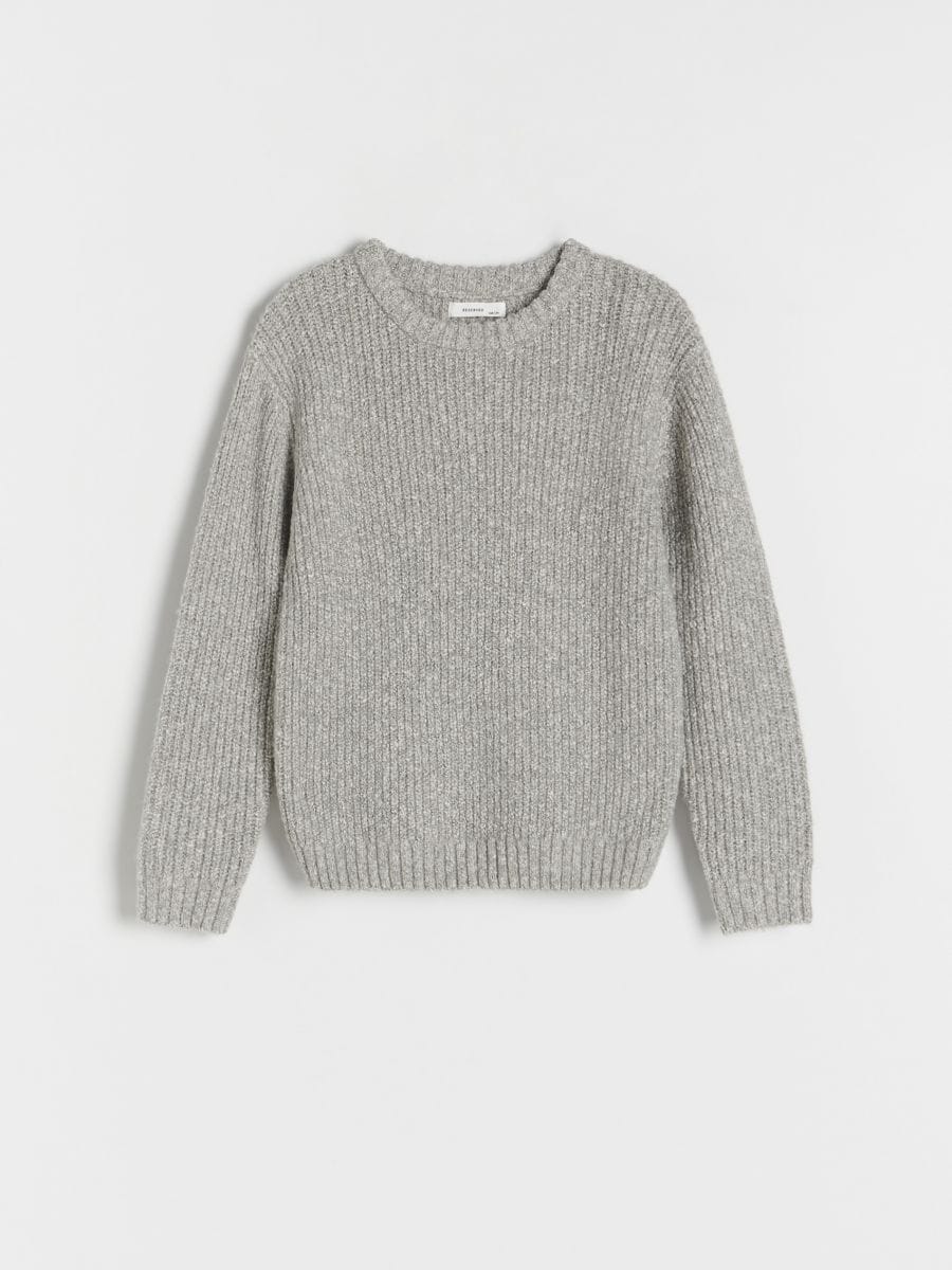 Пуловер в меланж - Светло сиво - RESERVED