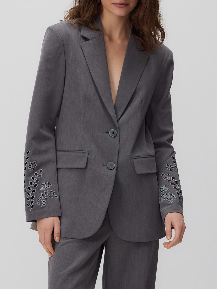 LADIES` BLAZER - mid grey - RESERVED - 4