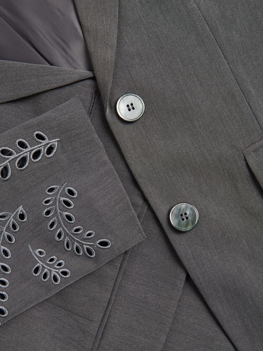 Blazer with openwork detailing - mid grey - RESERVED - 7