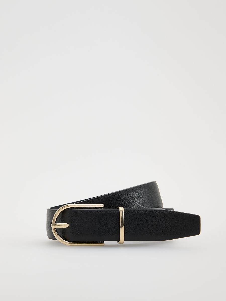Combined materials belt - black - RESERVED