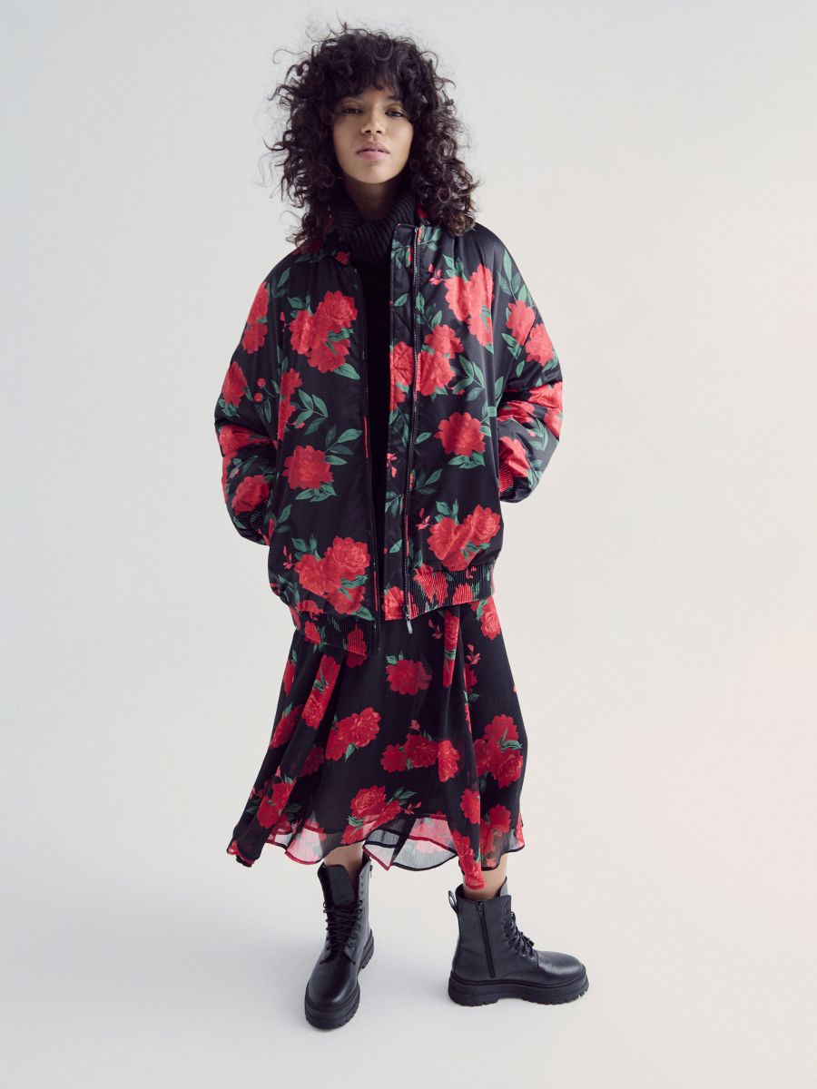 Floral bomber jacket - multicolor - RESERVED - 4