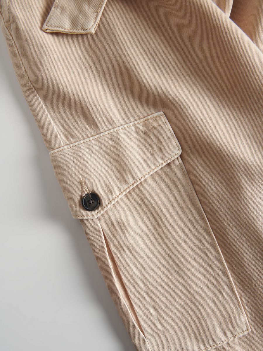 Joggers with belt - beige - RESERVED - 5