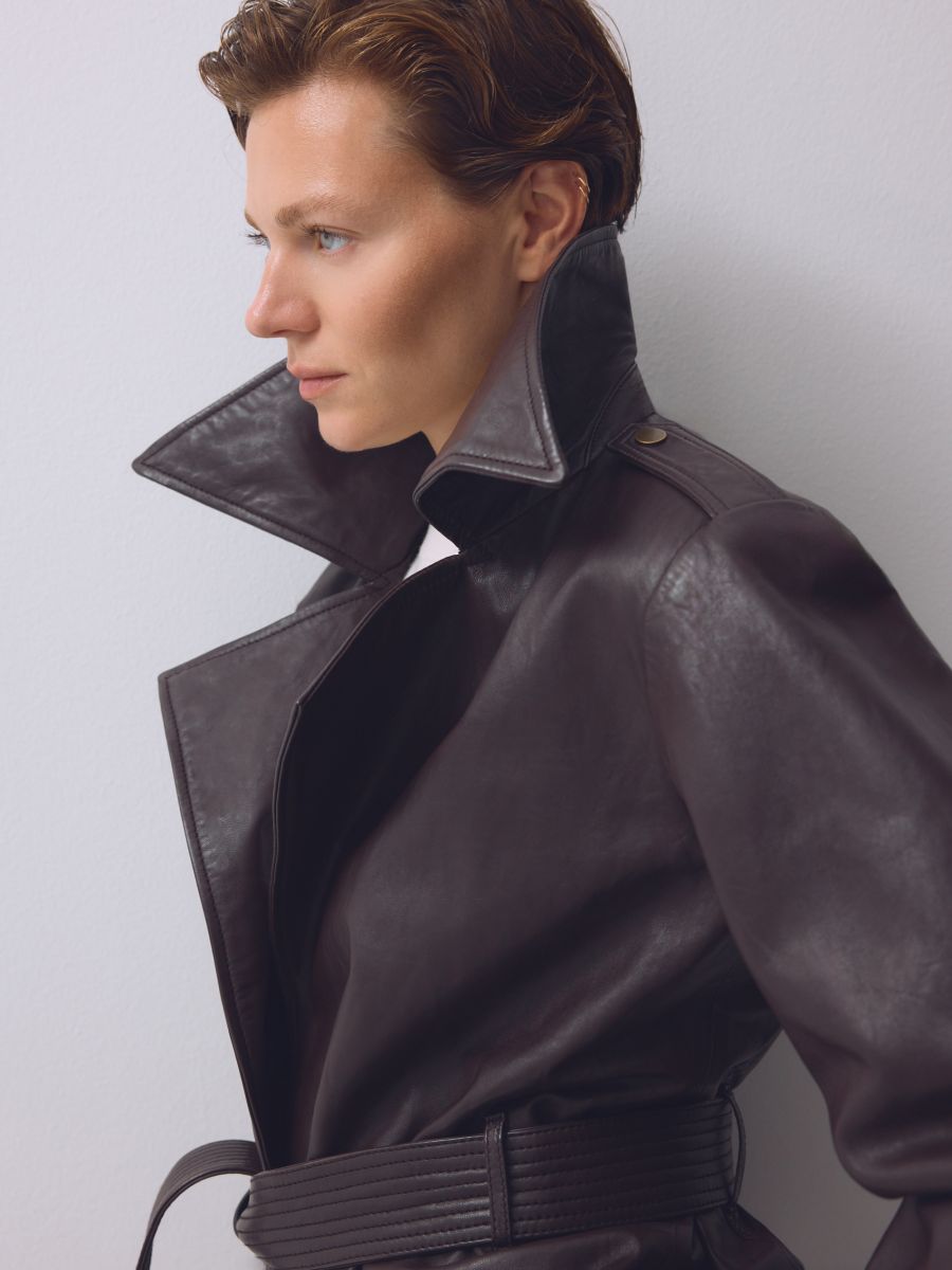 LADIES` OUTER JACKET - dark brown - RESERVED