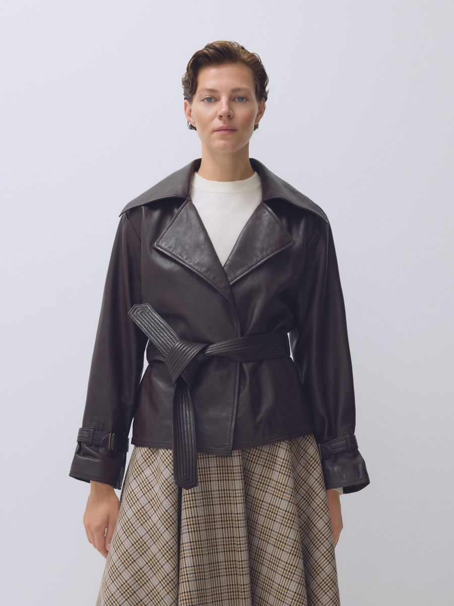 LADIES` OUTER JACKET - dark brown - RESERVED