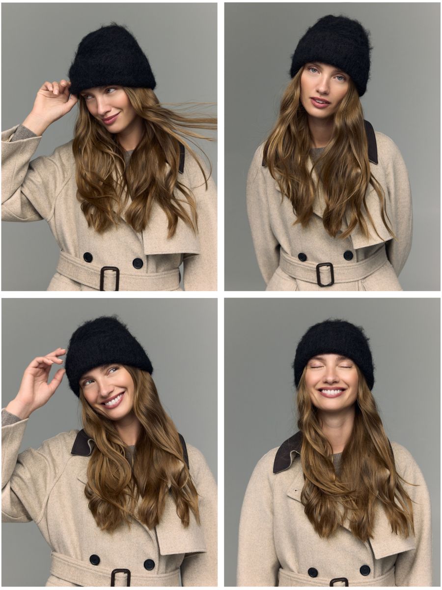 Kapa z visokim deležem alpaka volne - črna - RESERVED