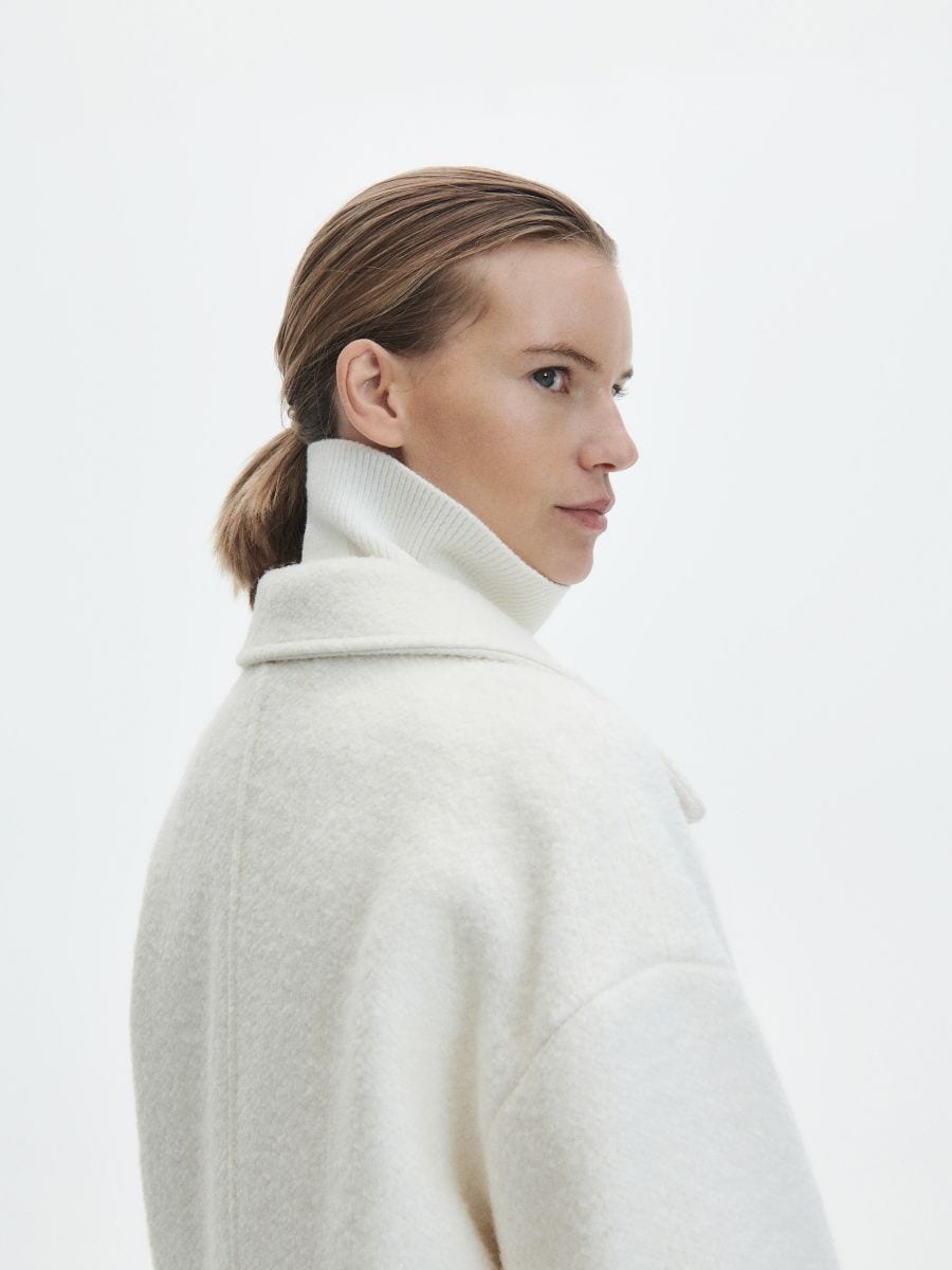 Frakke i uldblanding - creme - RESERVED - 5
