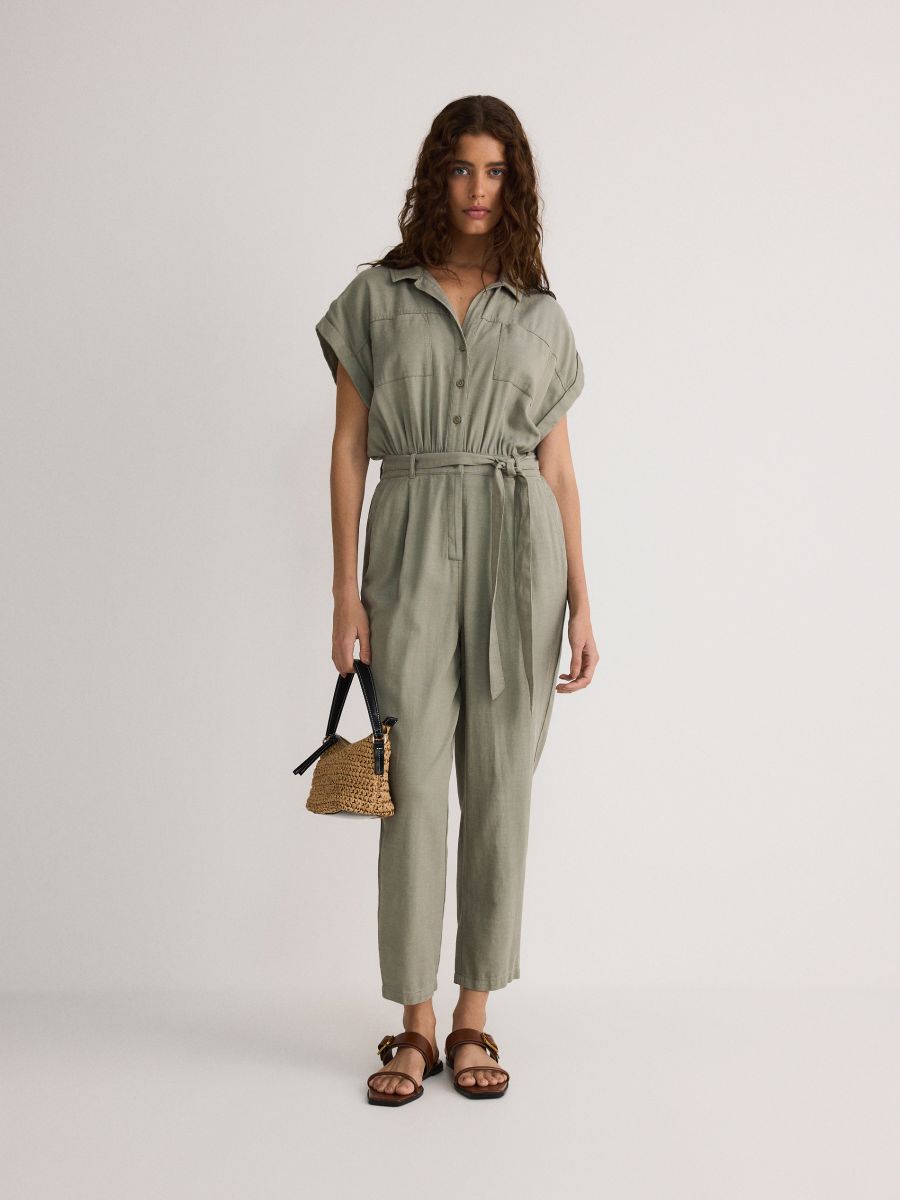 Tuta jumpsuit a allacciata - verde pallido - RESERVED - 2