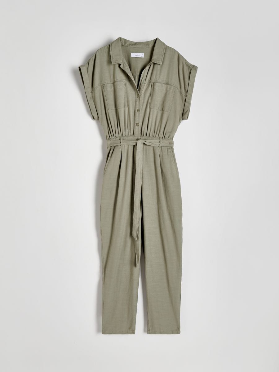 Tuta jumpsuit a allacciata - verde pallido - RESERVED - 5