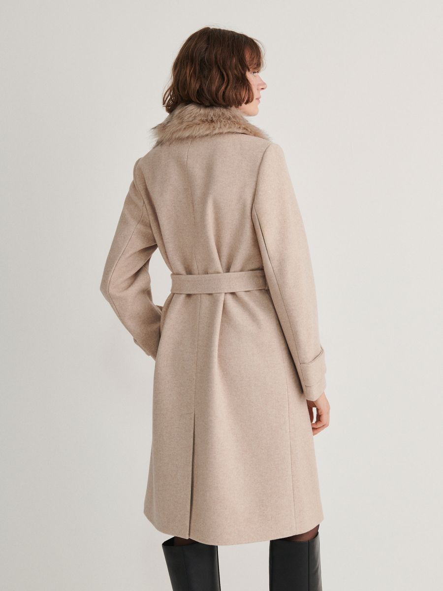 Parka with studded sleeves - beige - RESERVED - 5