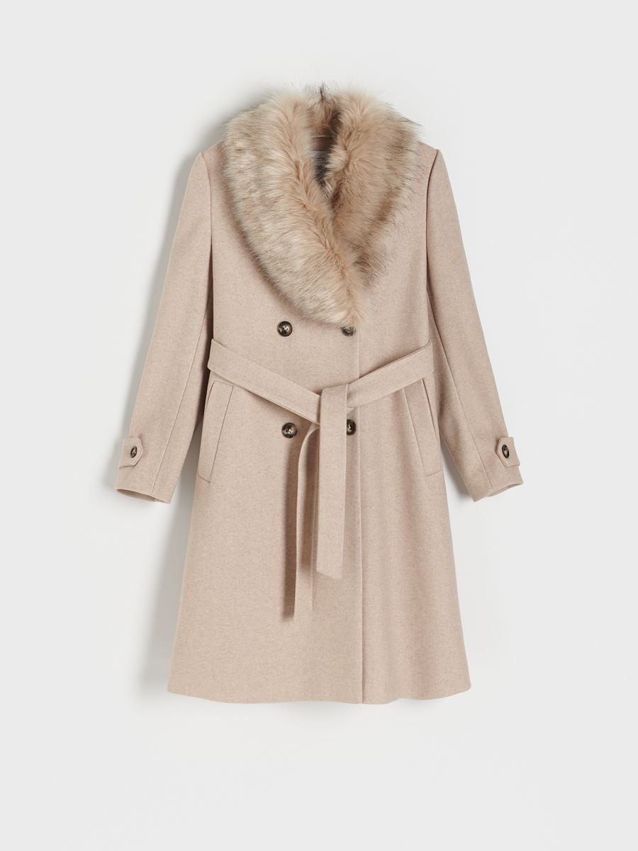 Parka with studded sleeves - beige - RESERVED - 2