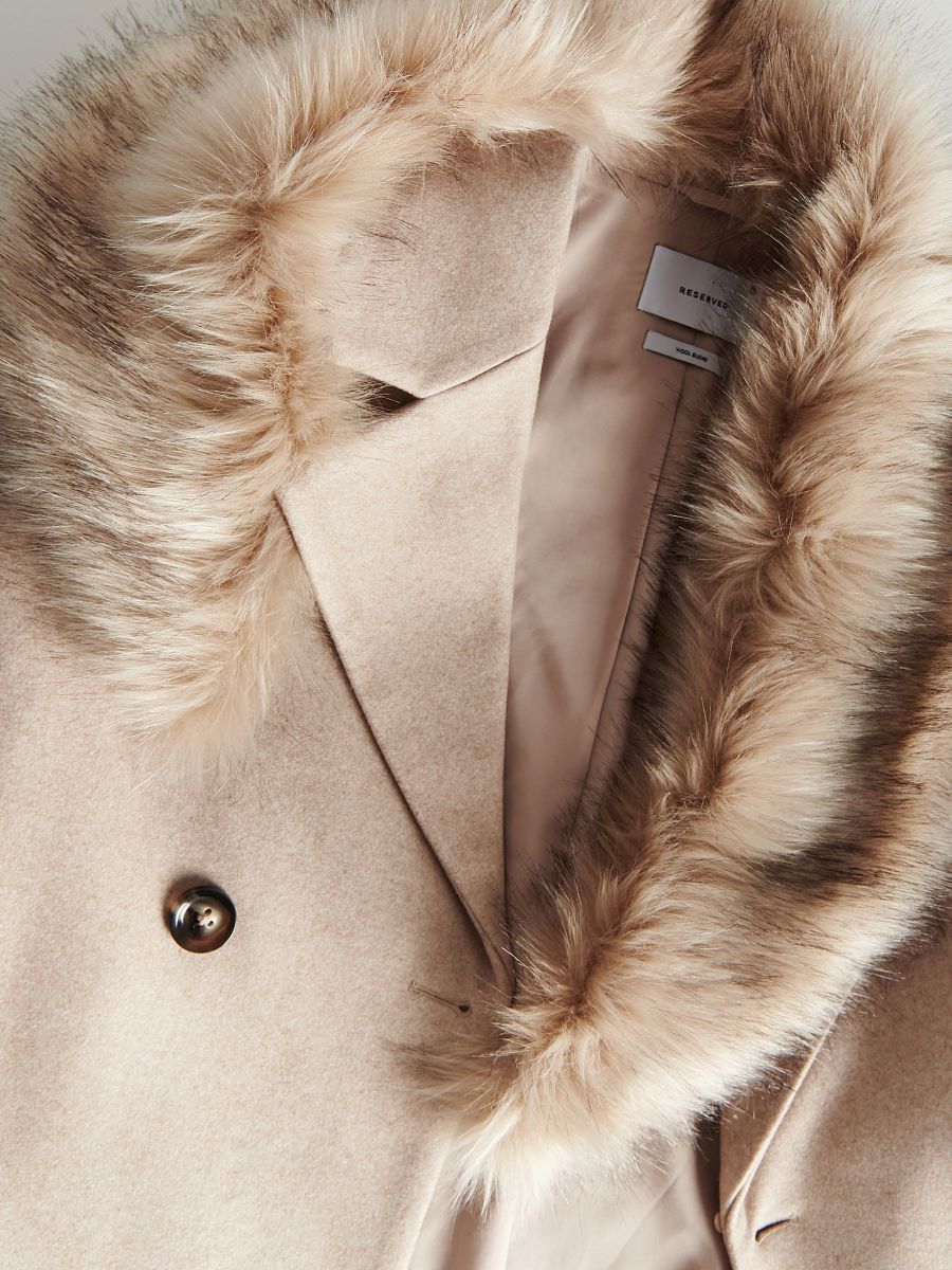 Parka with studded sleeves - beige - RESERVED - 6
