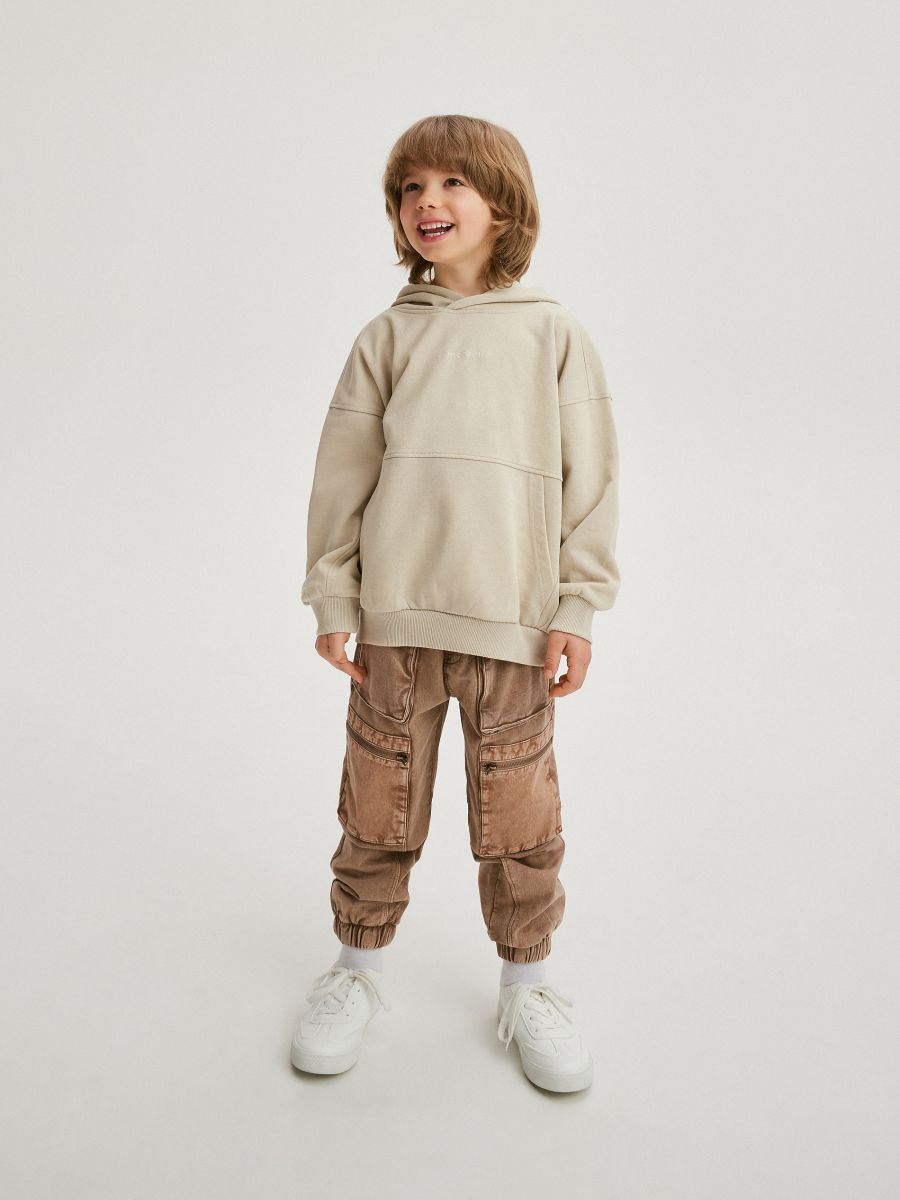 BOYS` TROUSERS - brown - RESERVED