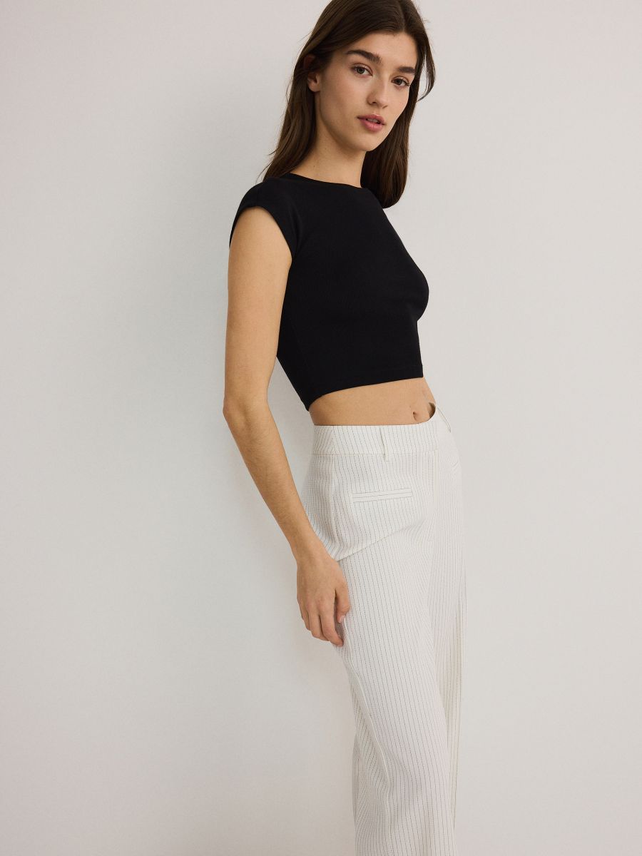 Trousers with pressed crease - white - RESERVED - 2
