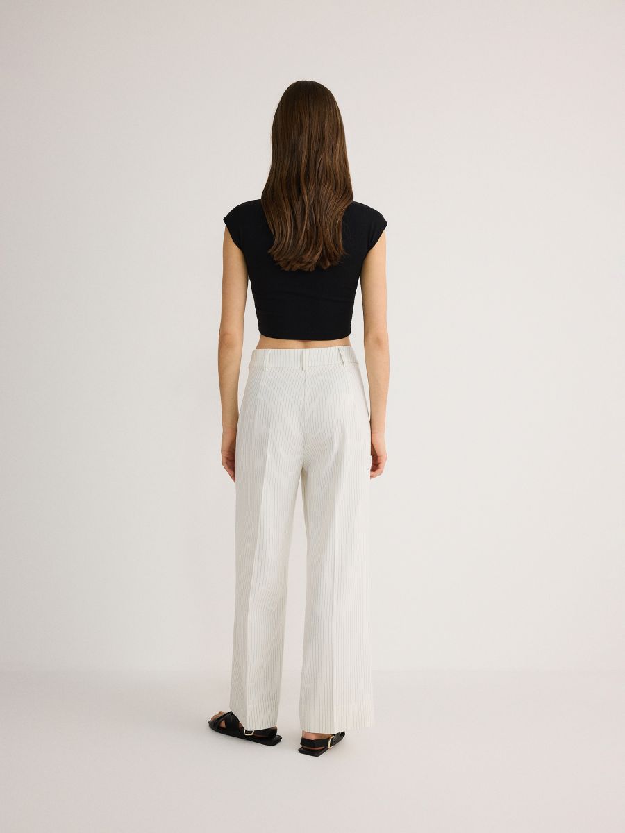 Trousers with pressed crease - white - RESERVED - 3