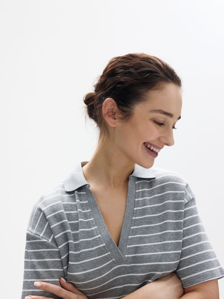 Ensemble de pyjama deux pièces en coton majoritaire - Gris clair - RESERVED - 3