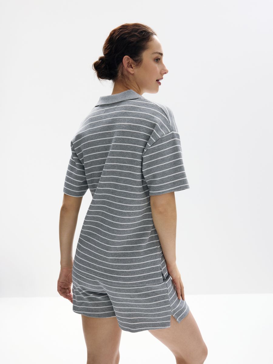 Ensemble de pyjama deux pièces en coton majoritaire - Gris clair - RESERVED - 4