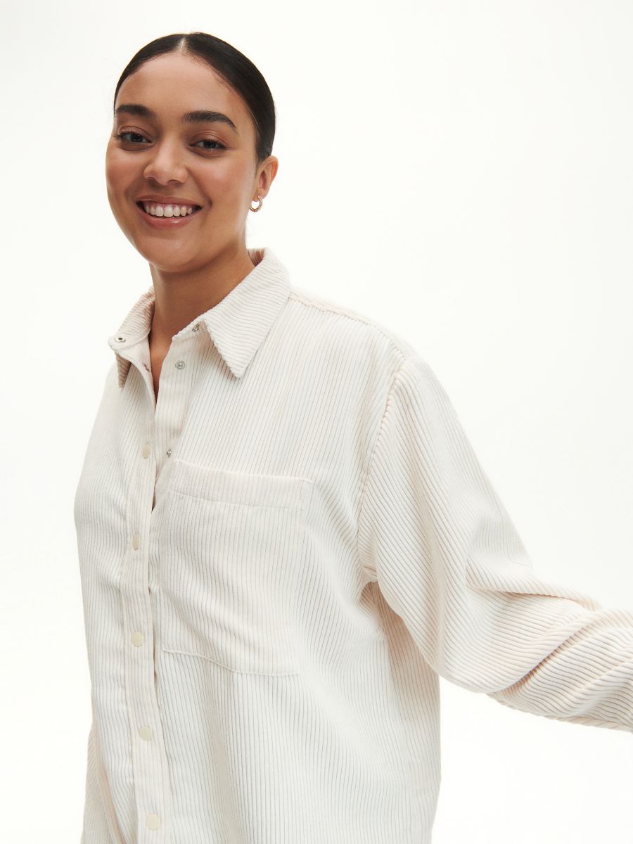 Corduroy shirt - beige - RESERVED - 4