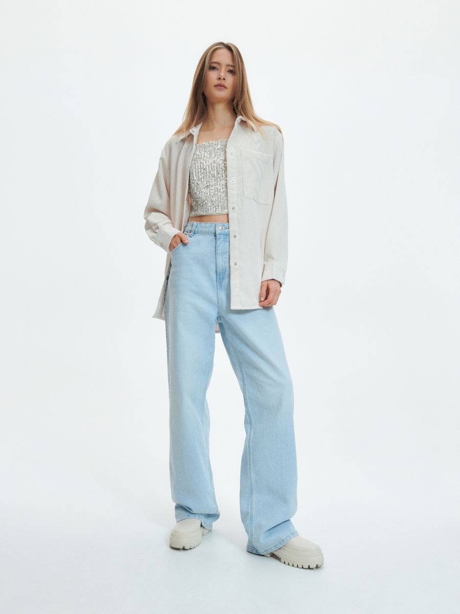 Corduroy shirt - beige - RESERVED - 3