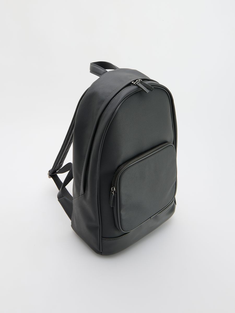 Faux leather backpack - dark grey - RESERVED