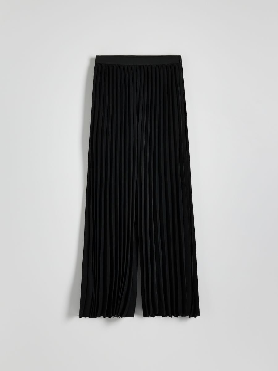 Pantaloni a pieghe a gamba ampia - nero - RESERVED - 5
