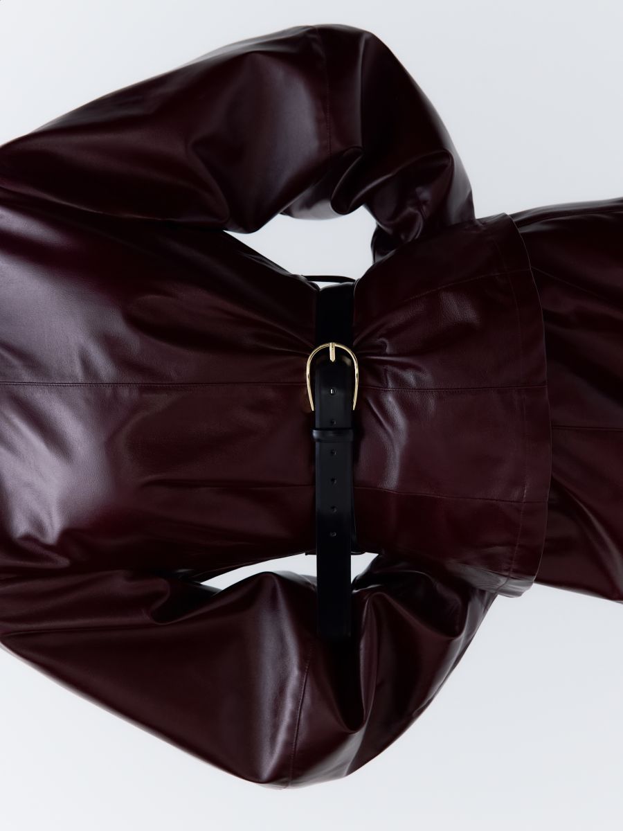 Combined materials belt - black - RESERVED