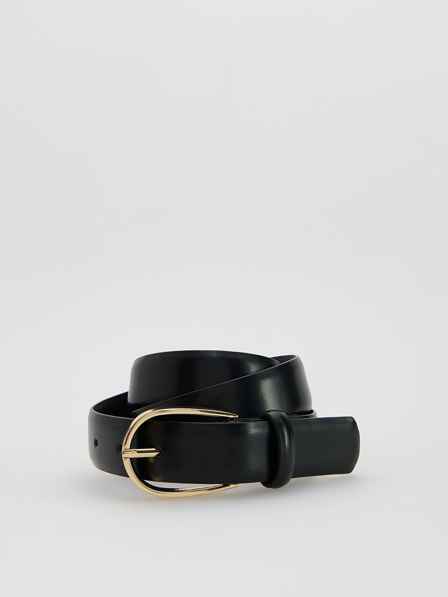 Combined materials belt - black - RESERVED