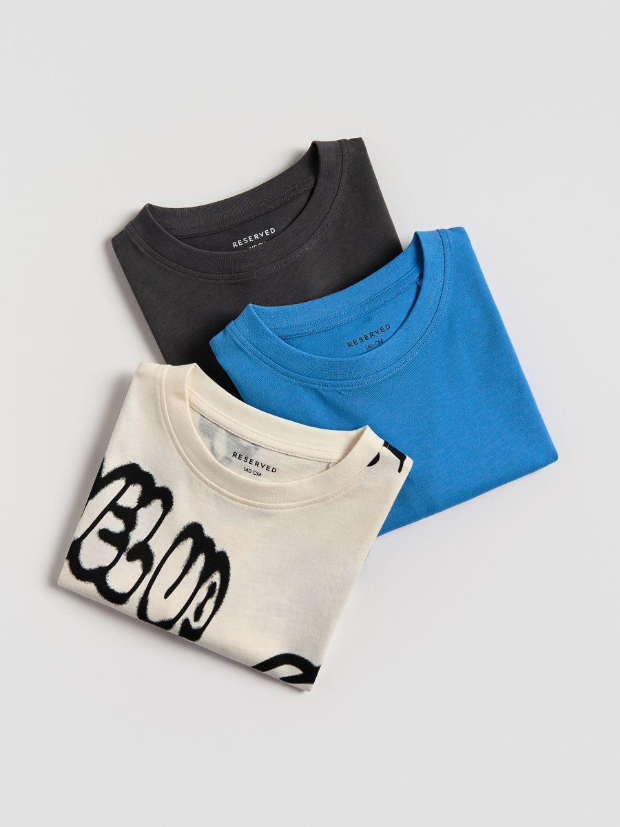 Cotton oversized t-shirt 3 pack - dark grey - RESERVED