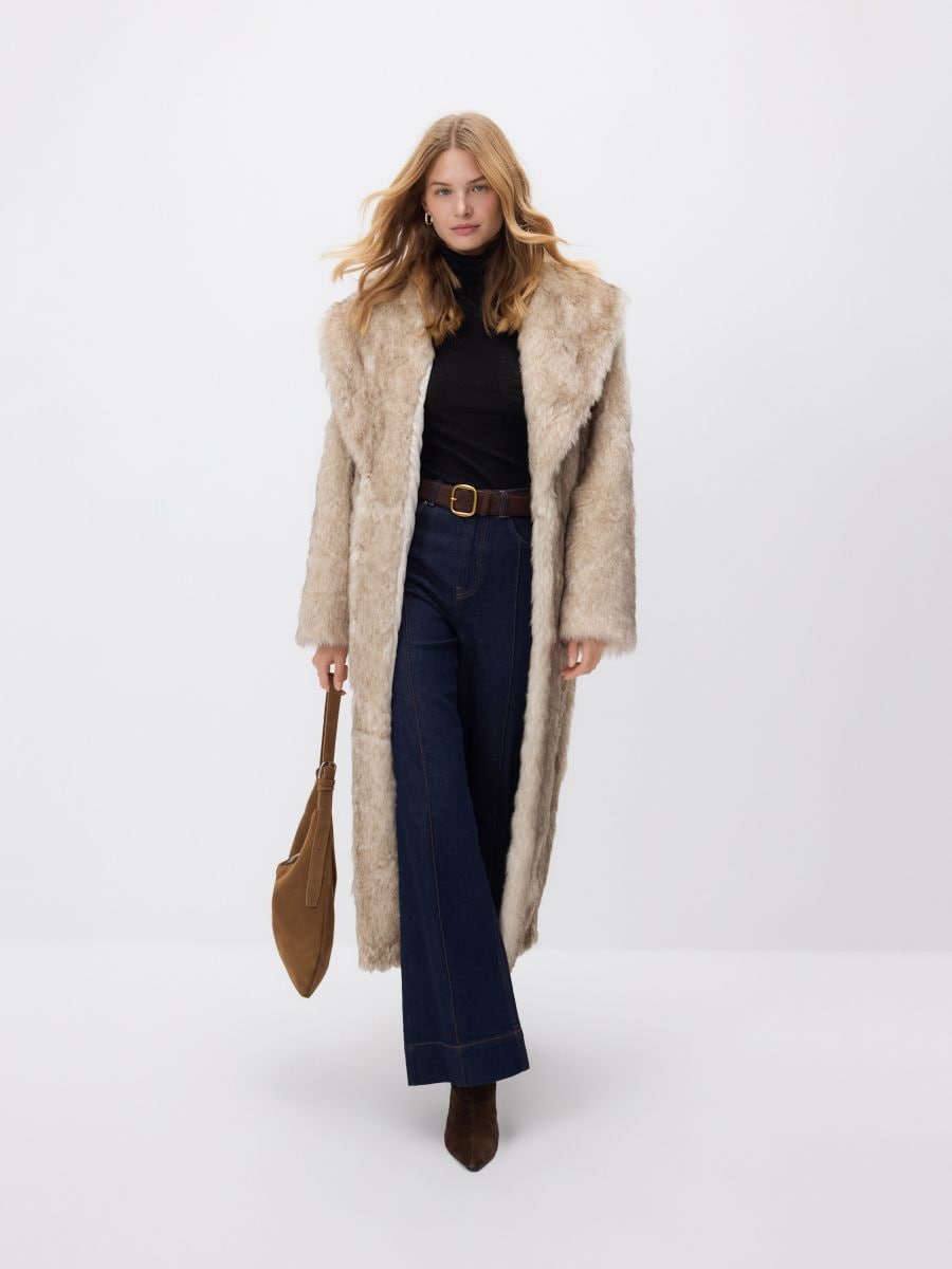 Plašč iz umetnega krzna - pisana - RESERVED