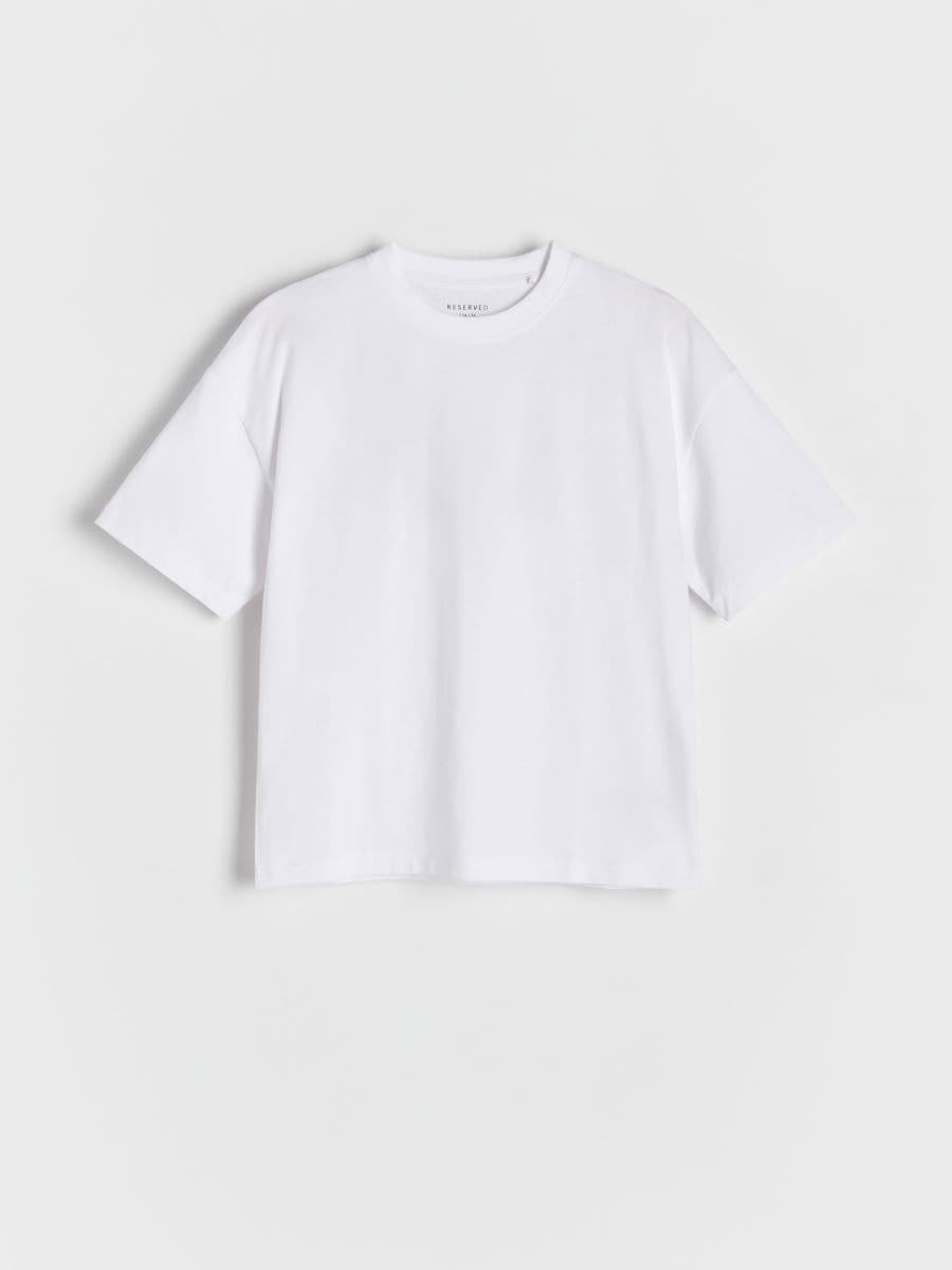 Basic plain T-shirt - white - RESERVED