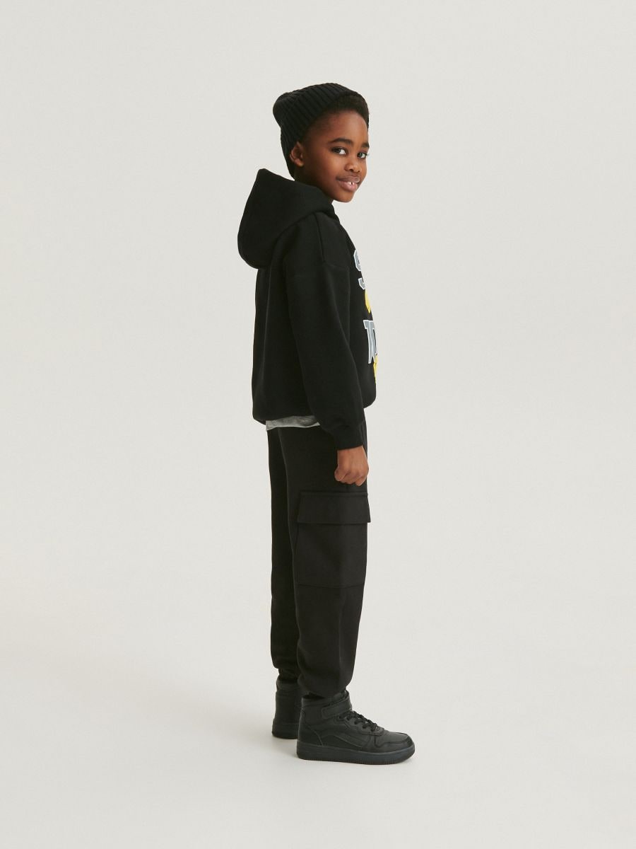 Cargo style tracksuit bottoms - black - RESERVED - 7
