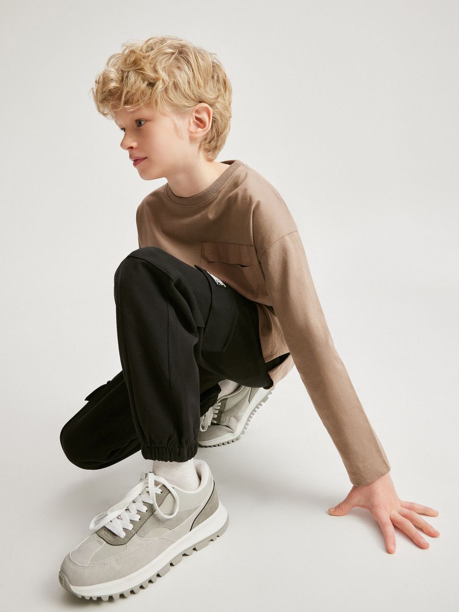 Cargo style tracksuit bottoms - black - RESERVED - 10