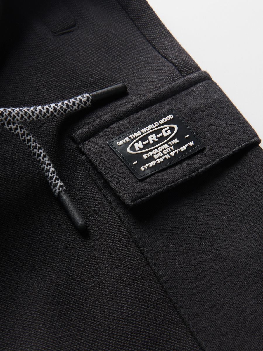Cargo style tracksuit bottoms - black - RESERVED - 4