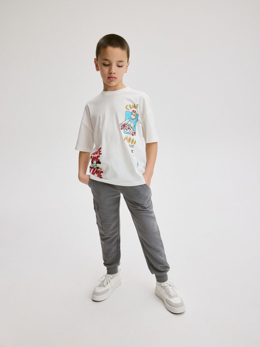BOYS` TROUSERS - tamno siva - RESERVED
