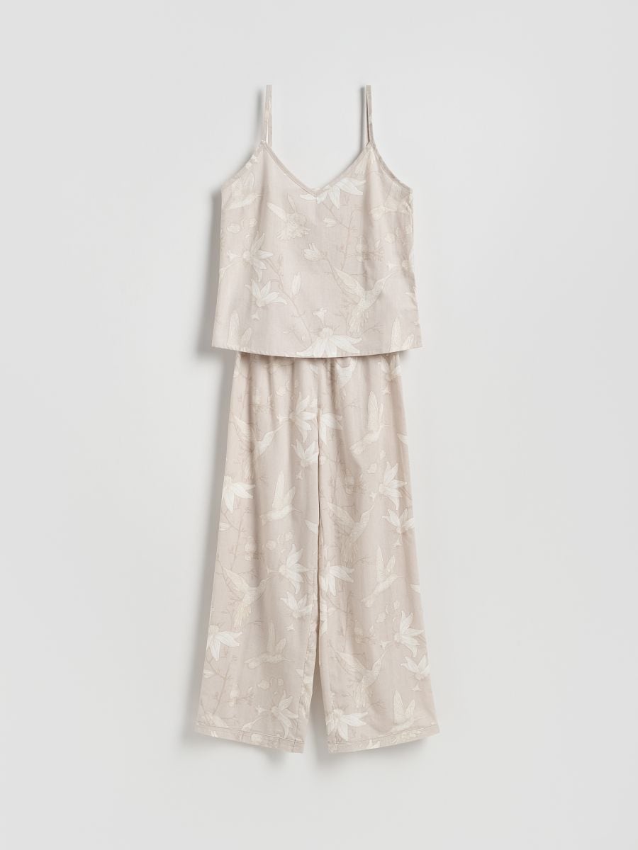 Pijama de dos piezas con motivos - beige - RESERVED