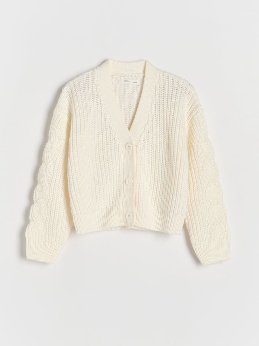 Button-front cardigan - cream - RESERVED