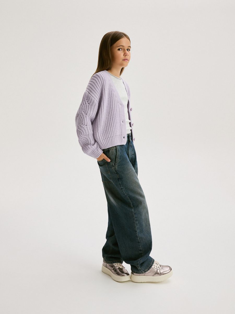 Button-front cardigan - lavender - RESERVED - 4