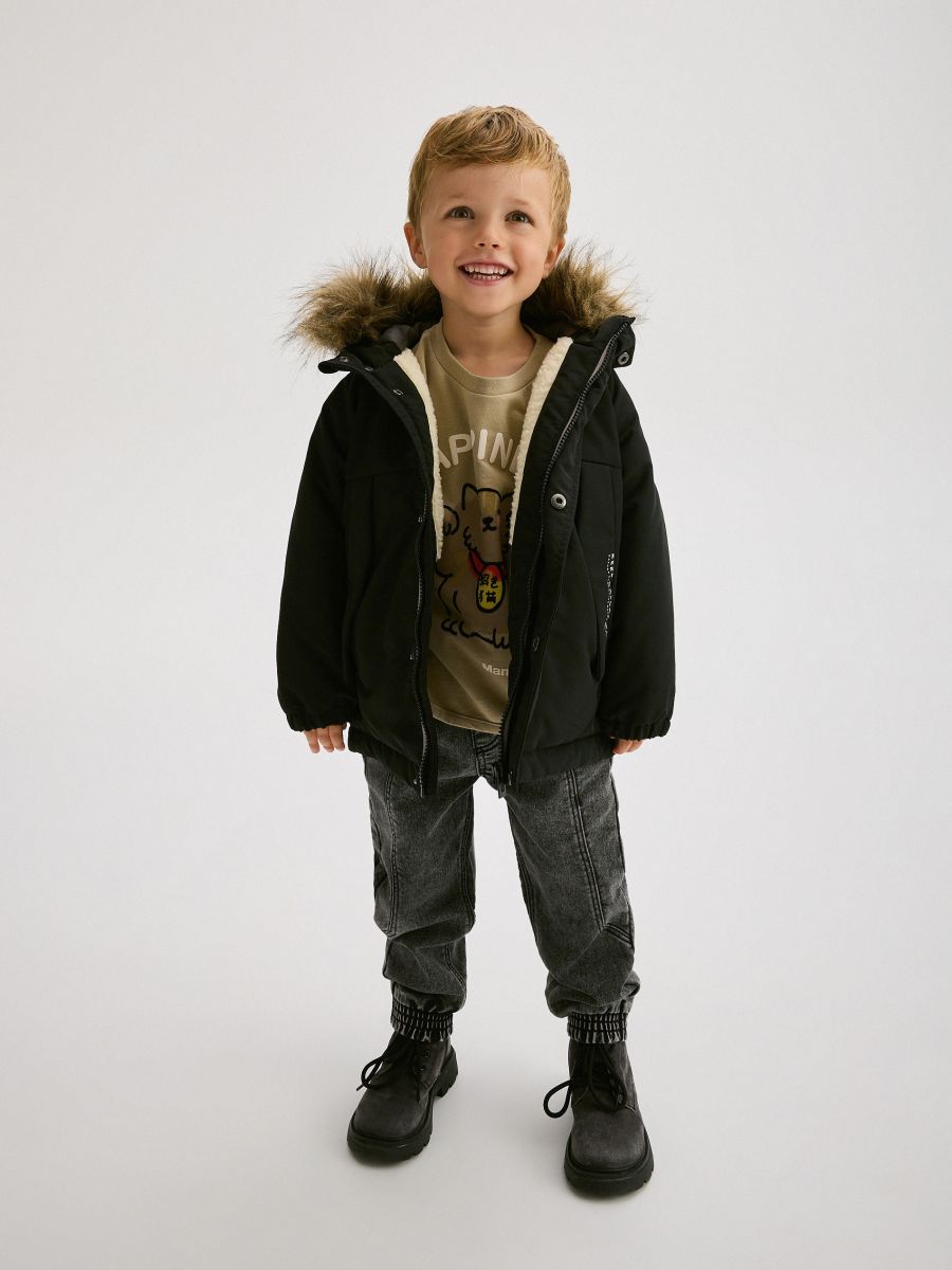 Parka con cappuccio - nero - RESERVED - 5
