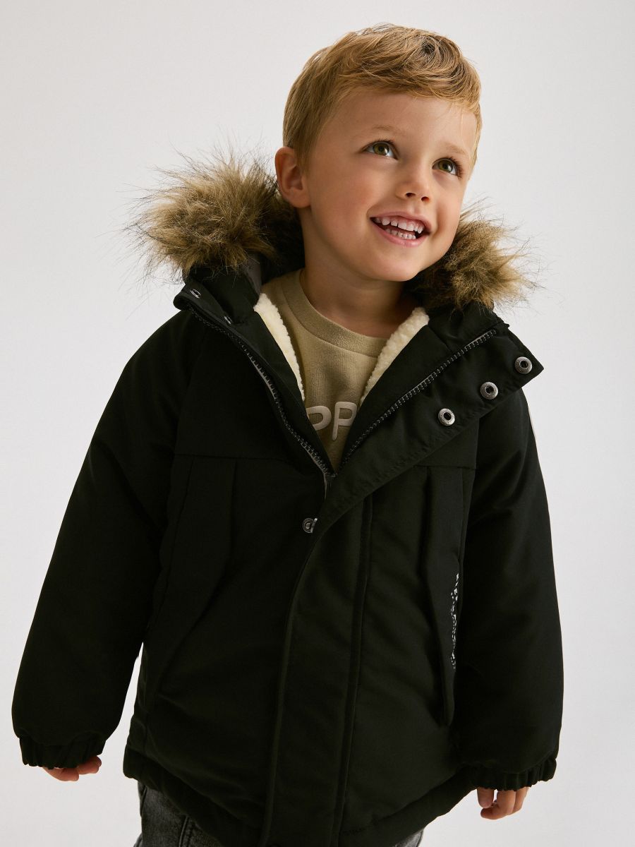 Parka con cappuccio - nero - RESERVED - 6