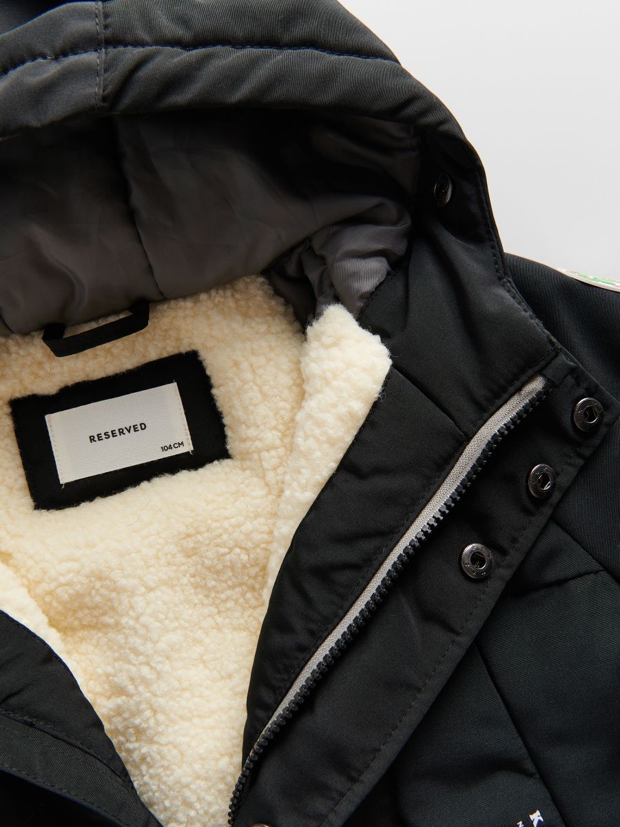Parka con cappuccio - nero - RESERVED - 2