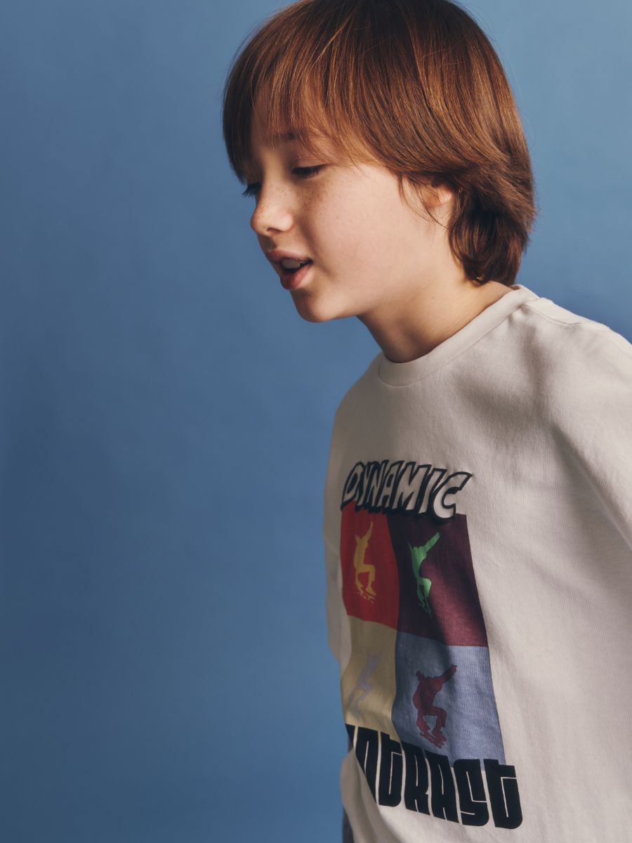 Oversized T-shirt with print - cream - RESERVED - 5