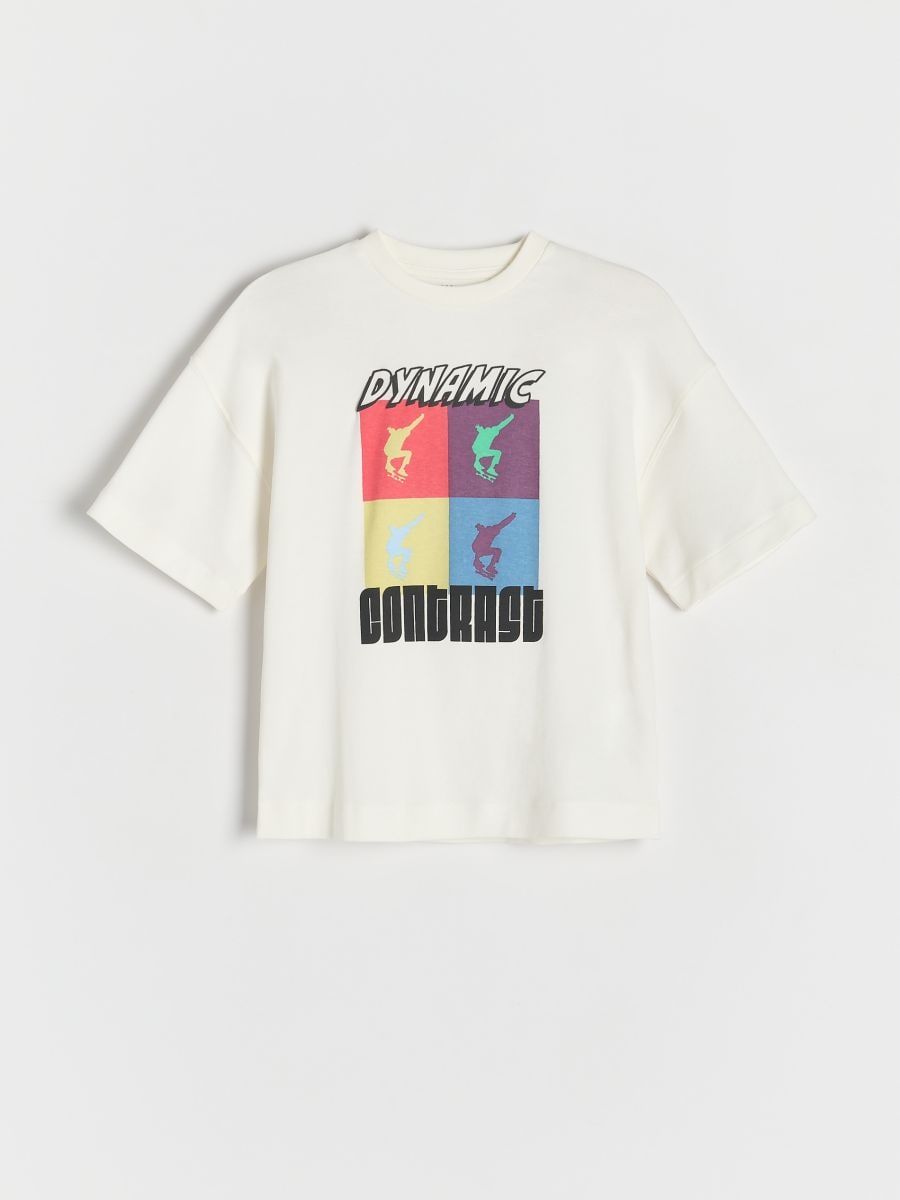 Oversized T-shirt with print - cream - RESERVED - 2
