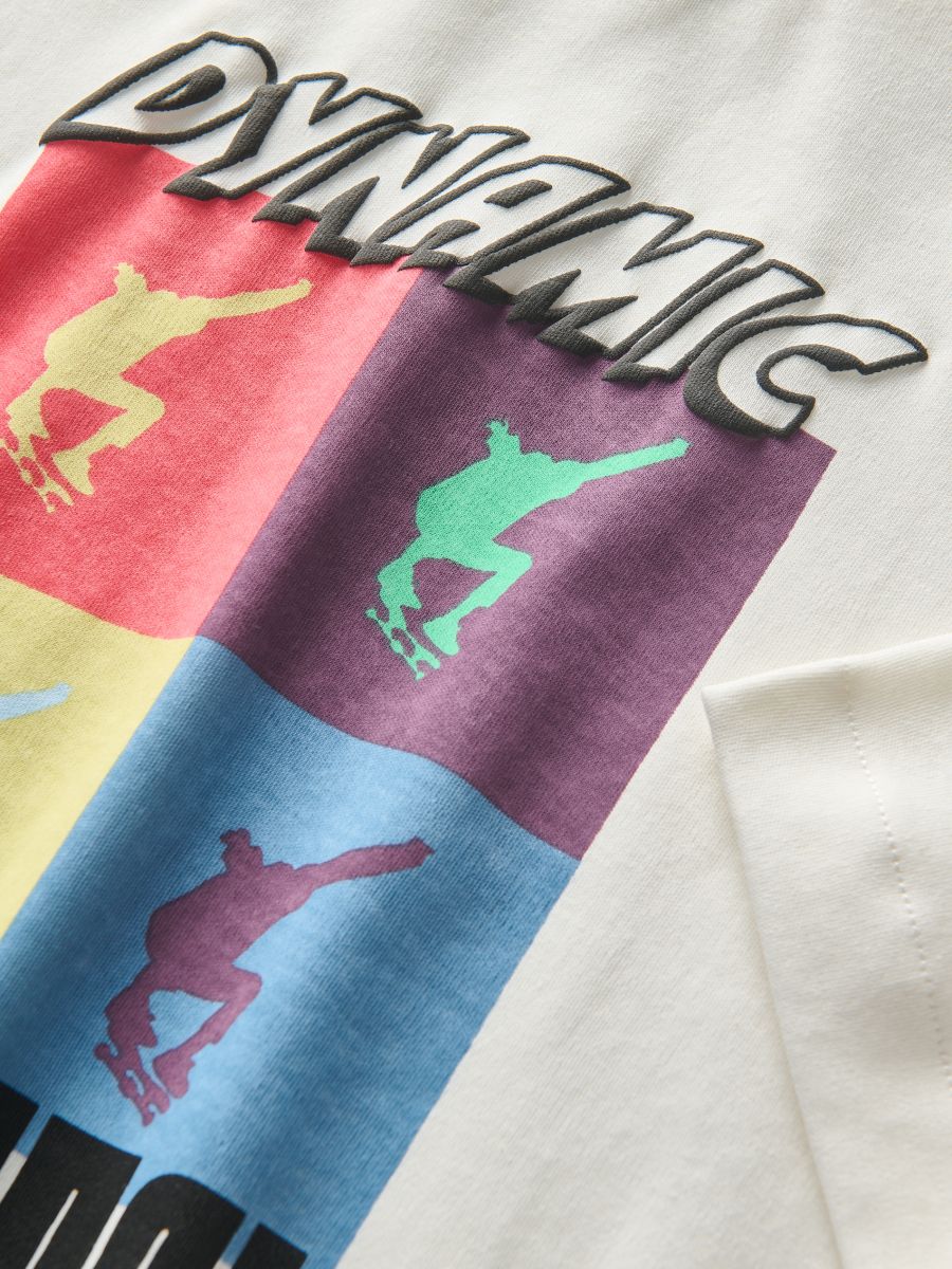 Oversized T-shirt with print - cream - RESERVED - 2