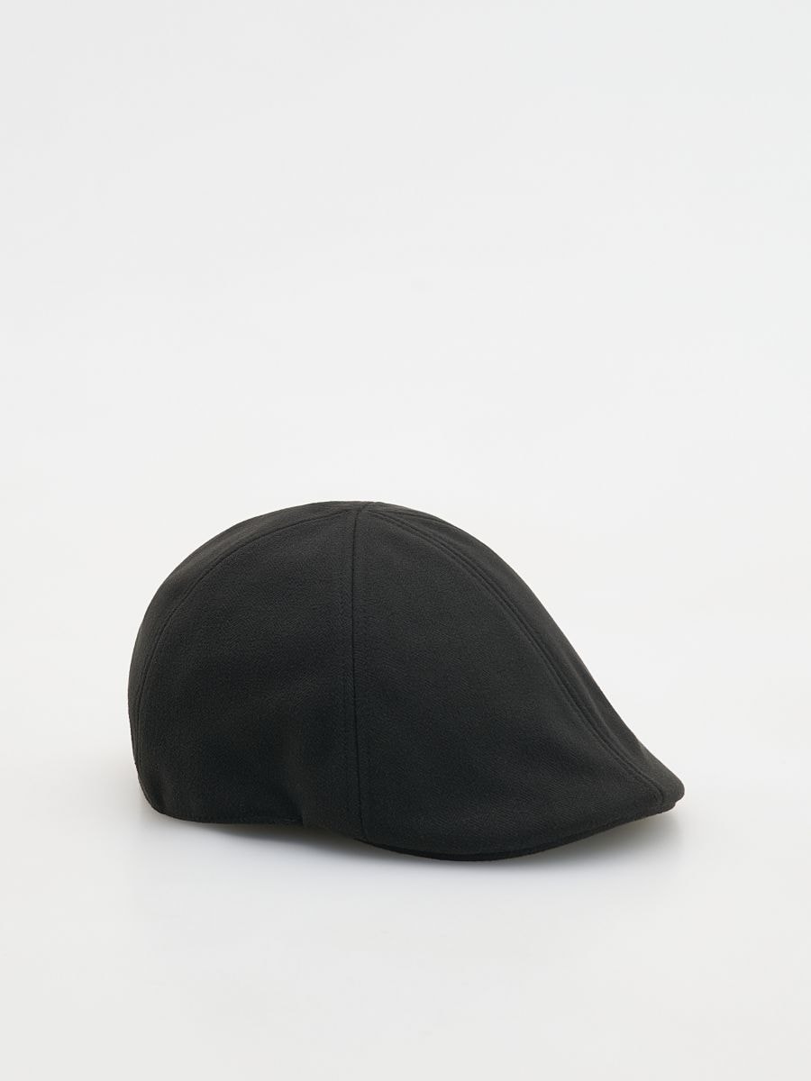 Wool blend flat cap - black - RESERVED