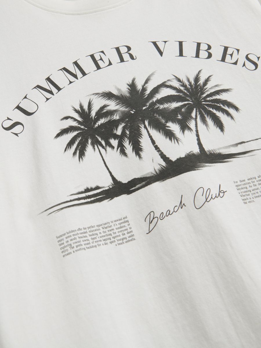 Regular fit printed T-shirt - cream - RESERVED - 5