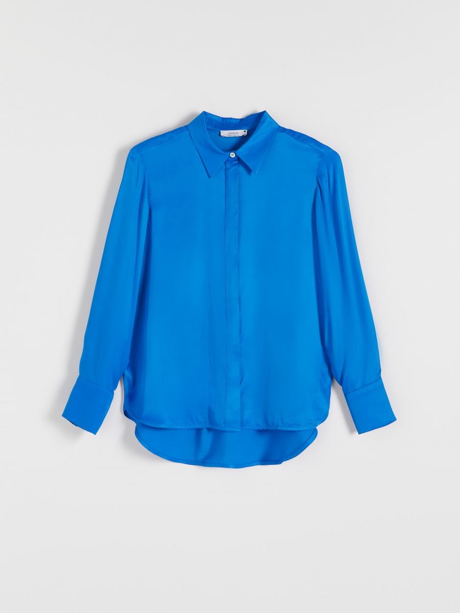 Satinbluse - blau - RESERVED - 3