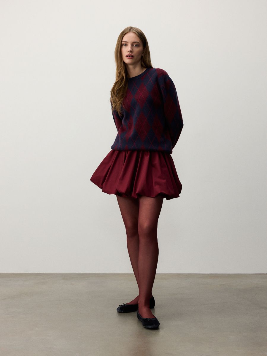 Mini bubble skirt - burgundy - RESERVED - 2