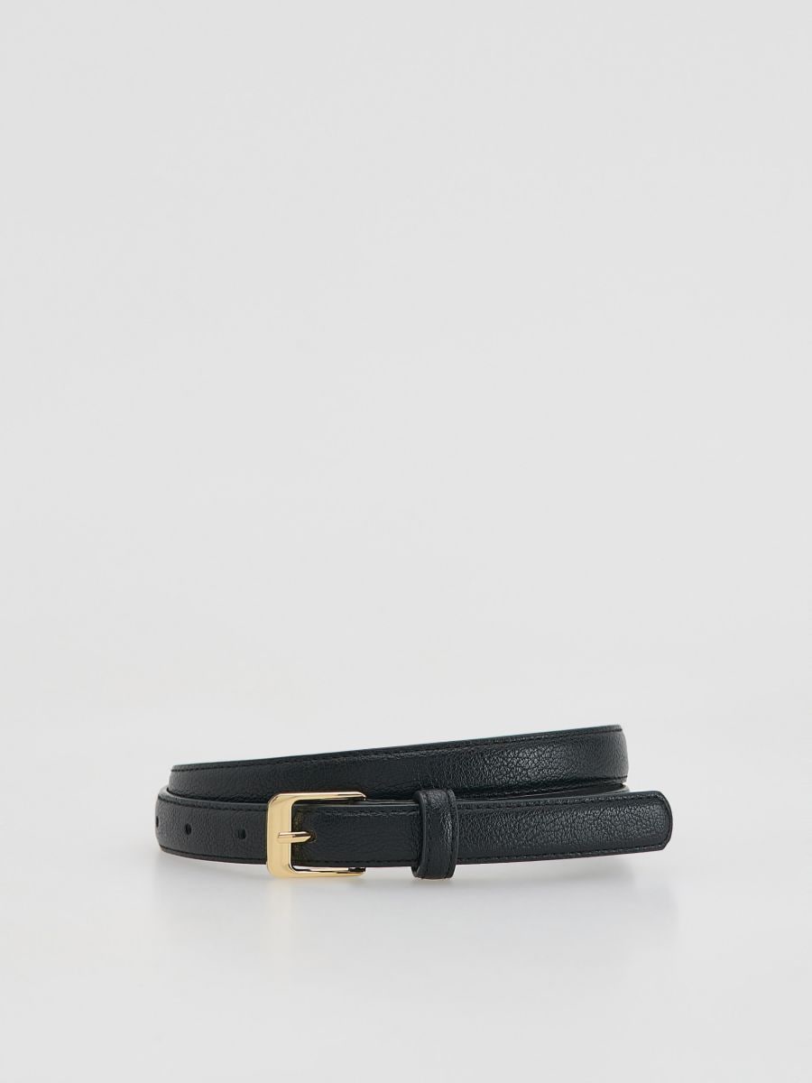 Combined materials belt - black - RESERVED