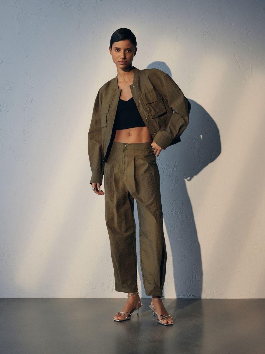 Crease effect trousers - olive - RESERVED - 3