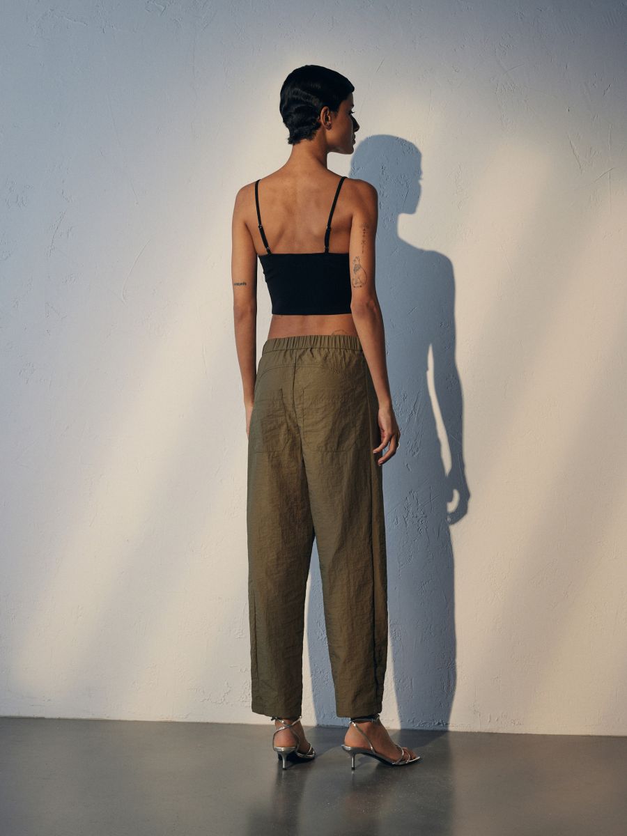 Crease effect trousers - olive - RESERVED - 4