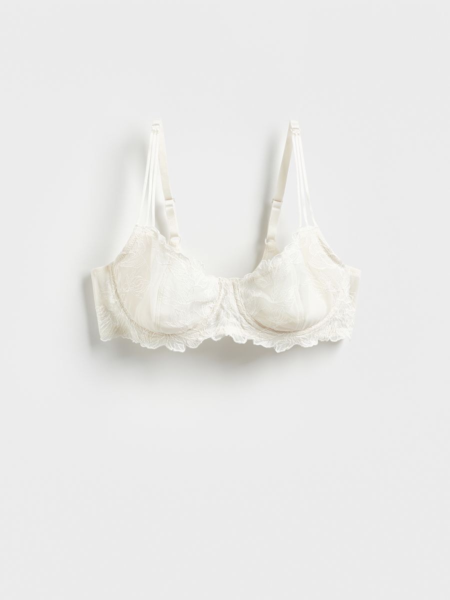 Patterned soft cup bra - cream - RESERVED - 5